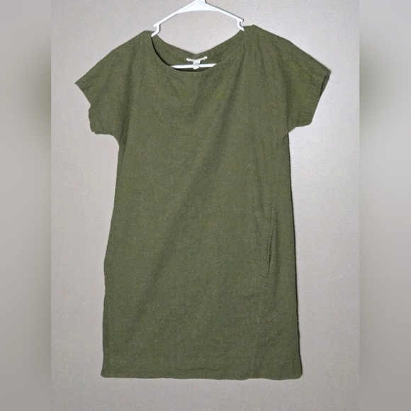 Eileen Fisher 100% Organic Cotton Sheath Shift Dress Quiet Luxury, Med Petite - Picture 1 of 4